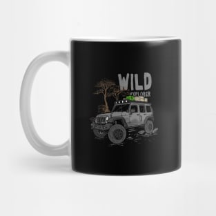 Wild Explorer Jeep - Adventure Grey Jeep Wild Explore for Outdoor enthusiasts Mug